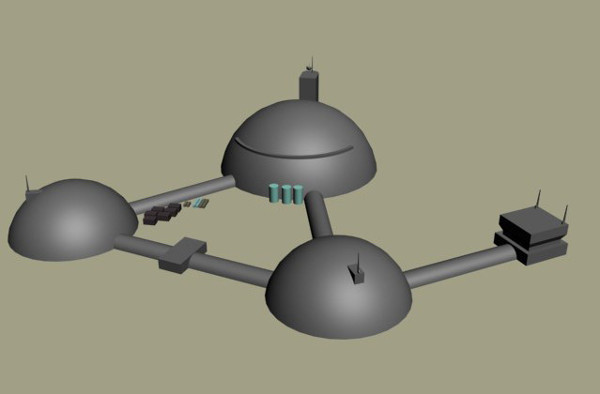 Lunar base concept in 3D
