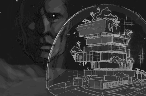 Lunar hotel hologram