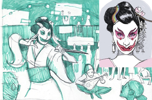 Character sketch and storyboard